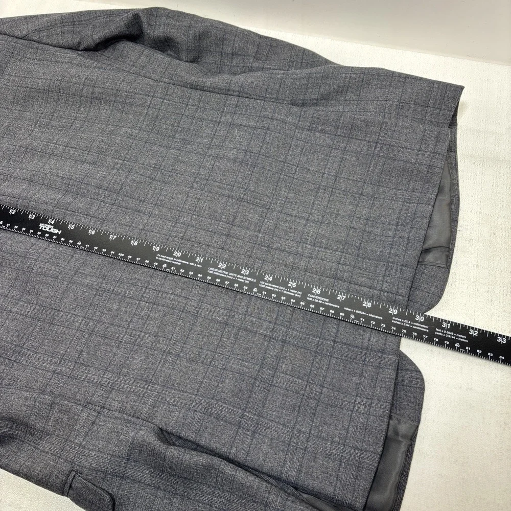 Calvin Klein Mens Extreme Slim‎ Fit Gray Plaid Vest And Blazer Jacket Size 42S